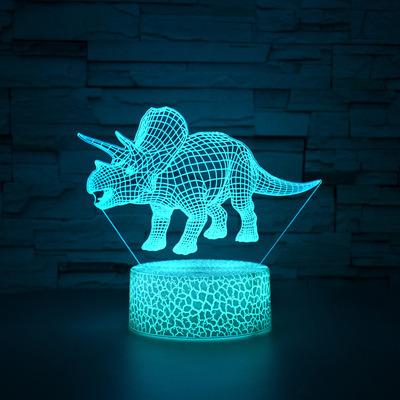 China EUROPEAN Dinosaur 3 D Lamp Lighting Lights For Kids 7 LED Color Touch Table Desk Lamps Gifts Night Changing Light for sale