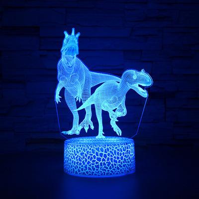 China EUROPEAN Dinosaur 3 D Lamp Lighting Lights For Kids 7 LED Color Touch Table Desk Lamps Gifts Night Changing Light for sale