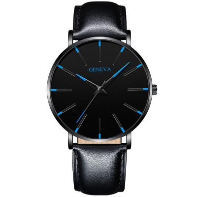 China Luxury men's quartz casual watches ultra-thin business men's watches fashion GENEVA leather watches\dress fashion luxury popular men for sale