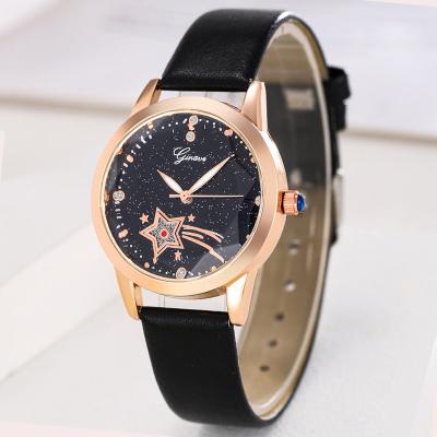 China Water Resistant Ladies Quartz Watch Luxury Fashion Rhinestone Dial Analog Leather Ladies Watch for sale