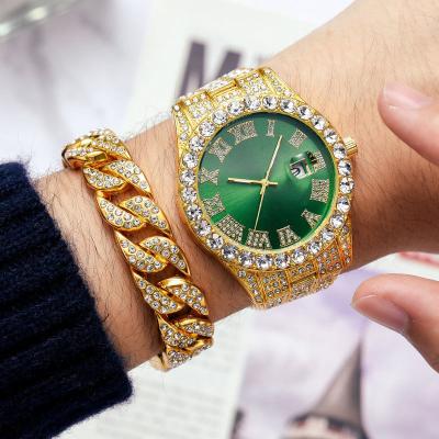 China Newest Men's Automatic Gold Filled Wrist Watch 2022 Stainless Steel Men's Hip Hop Jewelry Luxury Quartz Diamond Watches Date ZM-10370 for sale