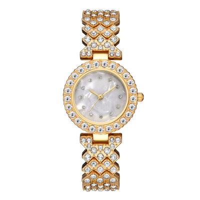 China Stylish Power Reserve Ladies Watch Full Stainless Steel Rhinestone Dial Analog Watch Fashion Ladies Dress Casual Ladies Quartz Watches for sale