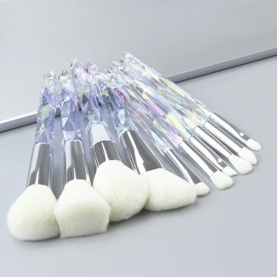 China Angular Blush Free Sample China Supplier Crystal Glitter Diamond Clear Makeup Brush Set for sale