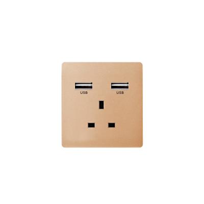 China Free Sample UK Standard Dual Wall Electrical Sockets British Standard Duplex Wall Sockets UK Residential/General Purpose USB Socket For Home for sale