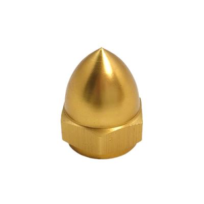 China Aluminum alloy supply silver gold bullet plain nut use for turbocharger turbo parts size M8x1.25 nut screw for sale