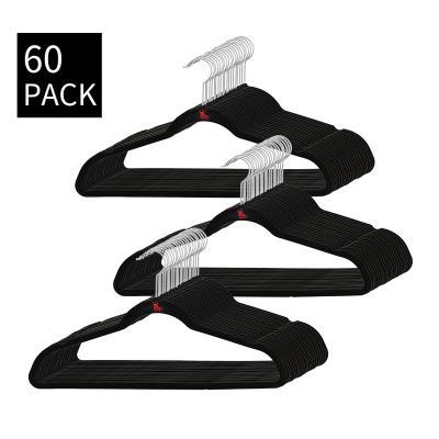 China Cpace Reused Plastic Hanger Saving Custom Hangers With Logo Clothes Adult Plastic Velvet Hangers for sale