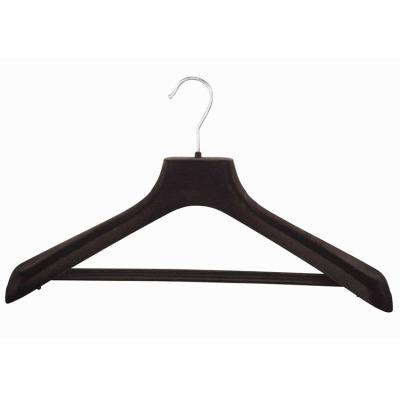 China ODM Custom Multifunctional Velvet Suit Kids Cheap Plastic Cloth Hanger Logo Recycled Black Anti-Slip Flocked for sale