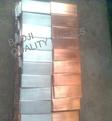 China T2 Gr2 Square Titanium Copper Alloy Plate Electrode Material for sale