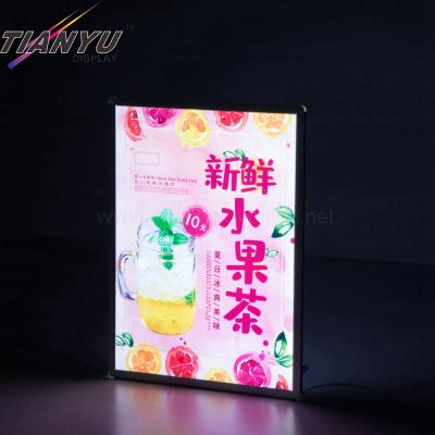 China Mall Advertising Light Box Ultrathin Menu View Tempered Glass LED Aluminum Light Box for sale