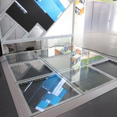 China Quick Installed Show Flooring Custom Aluminum Platform With Led Light Glass Dance Floor for sale