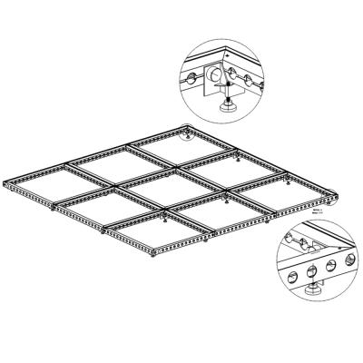 China Show Made In China Safety Tempered Glass Floor Panels 12mm Outdoor Led Dance Floor With Led Strip for sale