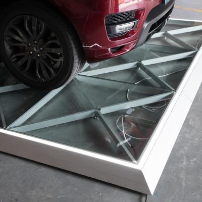 China Outdoor show walk over tempered glass for floor decoration glass led floor for sale