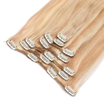 China Wholesale Silky Straight Wave Piano Color Highlight Clip Ins Hair Extensions 100% Real Hair for sale