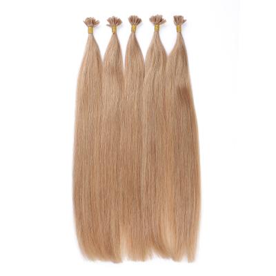 China European Color 18 U Keratin Hair Prebonded Wave Cuticle Pulled Silky Straight Full Double Color 18 U Blonde Tip Hair Extension for sale