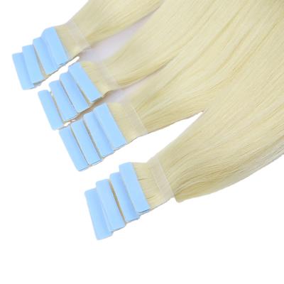 China Wholesale Different Russian Silky Straight Double Sided Wave Color Blonde Skin Weft Hair Tape In Hair Extensions en venta