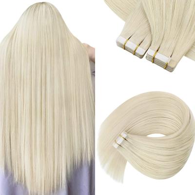 China Invisible Silky Straight Silicone Cuticle Free Invisible Seamless Tape In Hair 100% Hair Extensions for sale