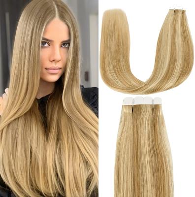 China Invisible Silky Straight Silicone Cuticle Free Invisible Seamless Tape In Hair 100% Hair Extensions en venta