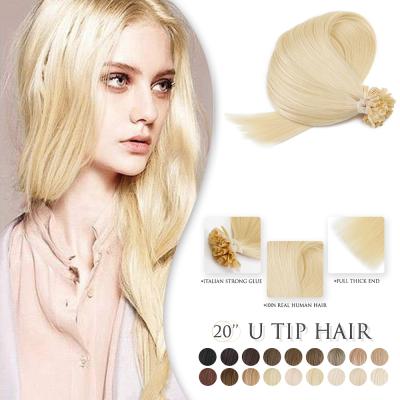 China Wholesale Good Quality 100% Brazilian Silky Straight Wave Keratin Prebonded Remy Human U Tip Hair Extensions for sale