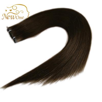 China Hot Sale 100% Virgin Human Hair Extensions Silky Straight Wave Double Drawn Russian Hair 14 Inches Flat Weft for sale