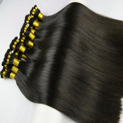 中国 Wholesale Real Silky Straight Brazilian Virgin Human Hand Tied Extensions Weft Hair 100 Grams Per Set Sew In Extensions 販売のため