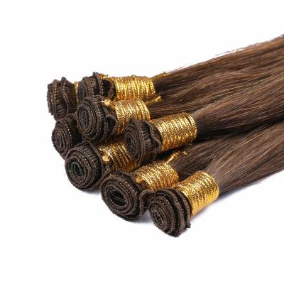 중국 Luxury Russian Remy Human Hand Tied Weft Hair Extensions Wholesale High Quality 12A Stock For White Women 판매용