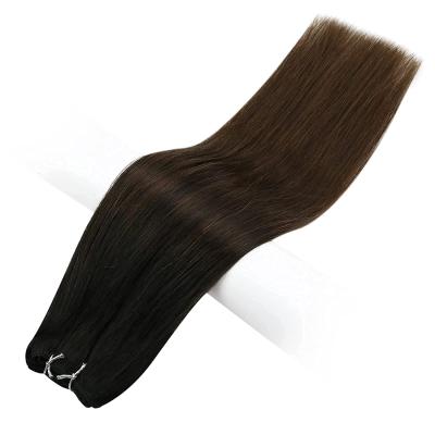 중국 Wholesale Real Silky Straight Brazilian Virgin Human Hand Tied Extensions Weft Hair 100 Grams Per Set Sew In Extensions 판매용