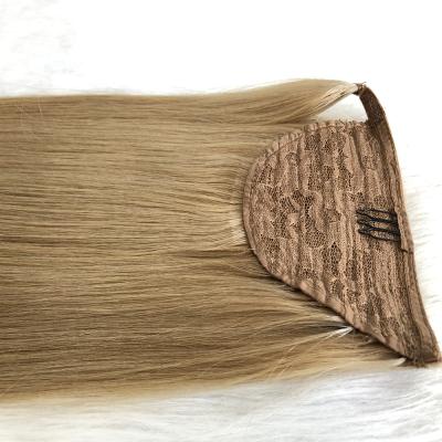 China Wholesale 100% Human Remy Hair Pulled Ponytail Silky Straight Double Wave Cuticle Hair Extensions for sale