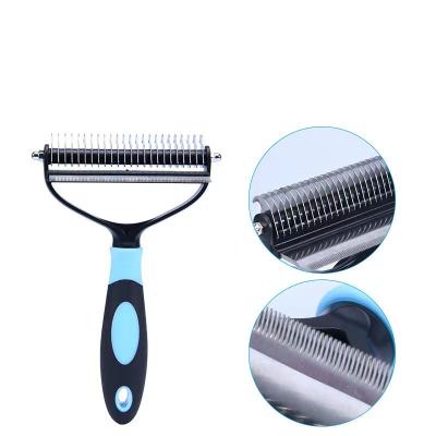 China Viable Handle Pet Hair Grooming Tool Stainless Steel Teeth Non-Slip Dog Cat Comb for sale