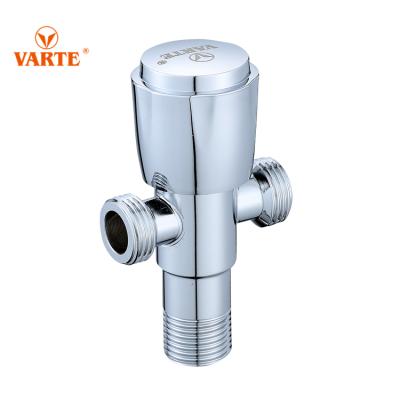 China Modern New Arrival Chrome Plated Brass 2 Way Quick Open Angle Valve For Toilet Copper Faucet Bathroom Accessories for sale