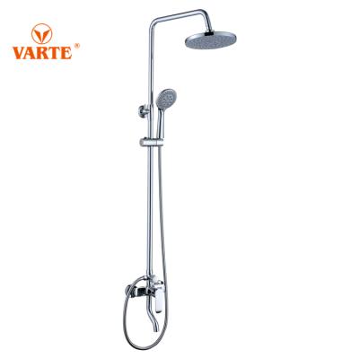 China Modern Stainless Steel Rainfall Shower Head Apartment Bathroom Rain Shower Set Faucets for sale