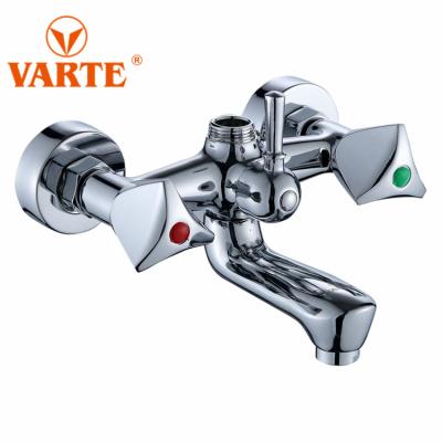 China Popular Thermostatic Modern Style Home Use Double Handle Bathtub Faucet Handle Shower Mixer Tap With Zinc Double Handle for sale