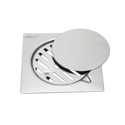 China Hot Selling Rustproof Sus304 Floor Drain Tile Silver Polished Insert Cover Brass Stainless Steel Bathroom Shower Floor Drain for sale