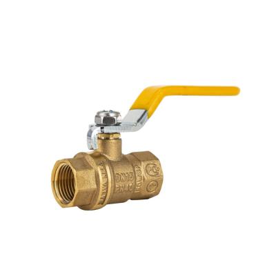 China New Arrival DN15 - PN40 Pressure Yellow Long Handle Brass Ball Valve High Efficiency Valve For Water Pipe for sale