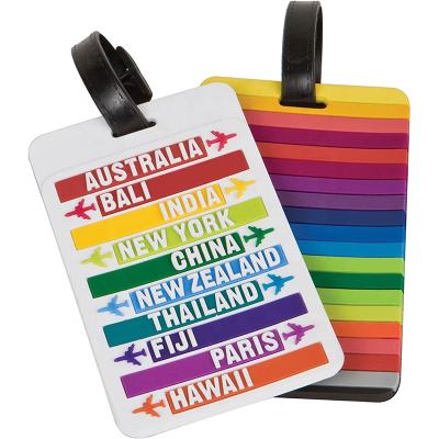 China Custom Printed Blank Silicone Strap Buckle Plastic Baggage Tag Hard PVC Luggage Tag Sublimation Baggage Tag for sale