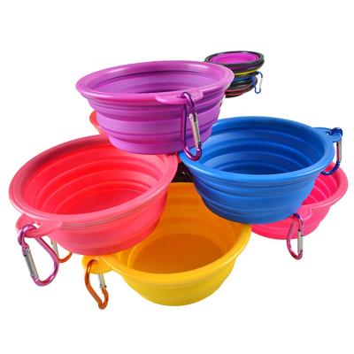 China BPA Free 350Ml Pet Viable Portable Collapsible Silicone Collapsible Dog Bowl For Pet Food Water Feeding Travel for sale