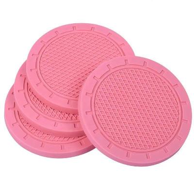 China Durable Wholesale Durable Colorful Waterproof Custom Logo Soft PVC Car Cup Holder Coaster Heat Sustainable Anti - PVC for sale