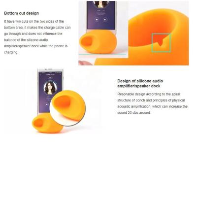 China Custom Egg Shape Mini Smartphone Holder Speaker Silicone Cell Phone Sound Amplifier 85*65*55mm for sale