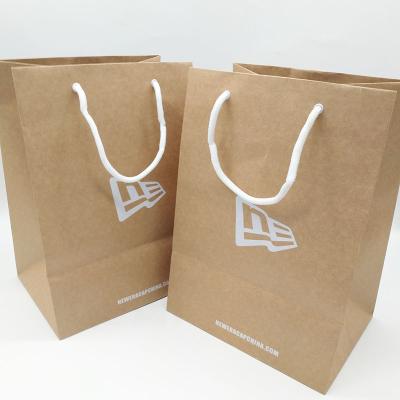 China Recyclable Customize Logo Paper Bag With Ribbon Bag Kraft Paper Bag With Logo Print for sale