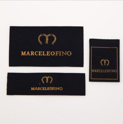 China Sustainable Wholesale Custom Brand Logo Tag High Density Damask Clothing Woven Label For Apparel for sale