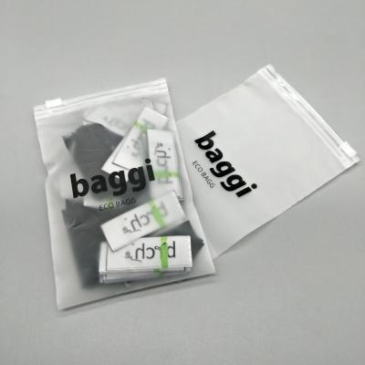 China BIODEGRADABLE PVC Slider Frosted Zipper Bag , Plastic Packing Bag With Zipper for sale