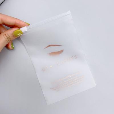 China BIODEGRADABLE custom frosted zipper bag for packing clothes, plastic zipper bag with rose gold / gold printing for sale