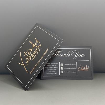 China Recyclable Hot Rose Gold Plated To Foil Black Stock Paper Printing Letterpress Business Cards for sale