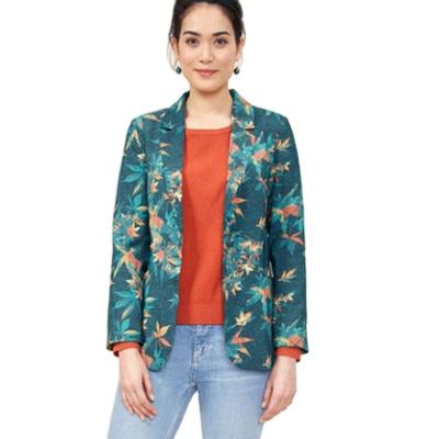 China Breathable Casual Jacket Soft Wear Printing Long Sleeve Blazers Office Lady With Good Quality for sale