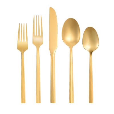 China Viable Wholesale 2021 New Design Luxury Gold Plated Wedding Cutlery Set for sale