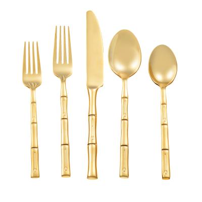 China Viable Wholesale Hand Forged Gold Flatware Flatware Set Stainless Steel Flatware For Wedding for sale