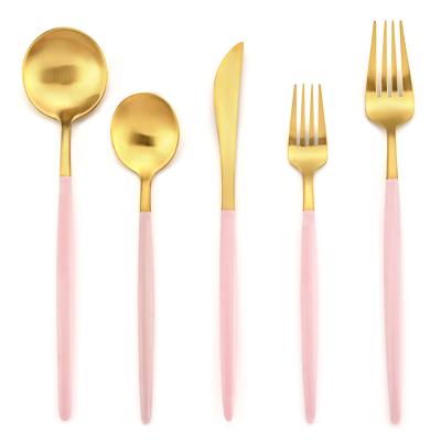 China 18/10 Sustainable High Quality Rose Gold Stainless Steel Flatware Set for sale