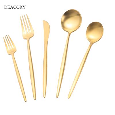 China DEACORY 18/10 Viable Silver Flatware Spoon Gold Flatware For Wedding for sale