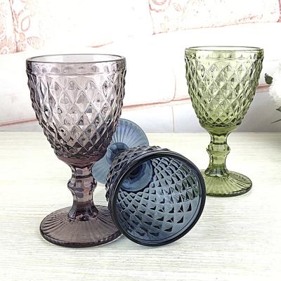 China Wholesale Wine Color Glass Goblet for Wedding and Bar Event for sale