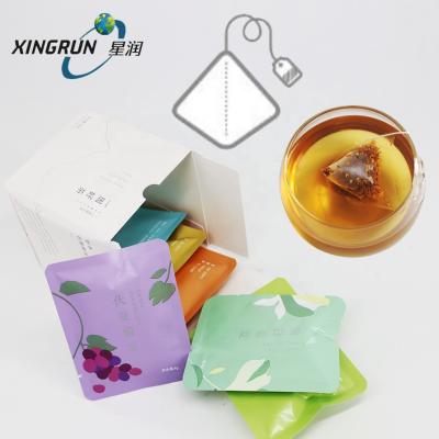 China Biodegradable Empty Hotels Tea Bag Corn Fiber Pyramid Tea Bags With String For Tea Packaging for sale