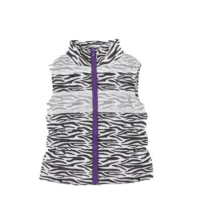 China Spandex Knitted High Quality Tight Short Zipper Vest Zebra Print Denim Ladies Loungewear for sale